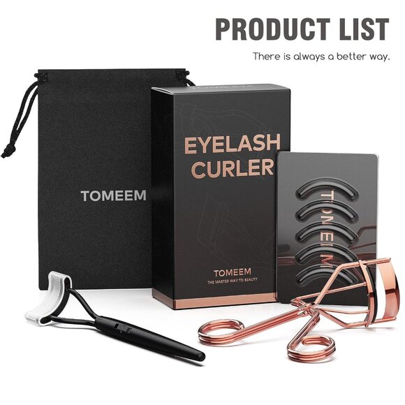 Complete Eyelash Curler Set with Comb & Replacement Pads - Rose Gold Elegance - Picture 7 of 8